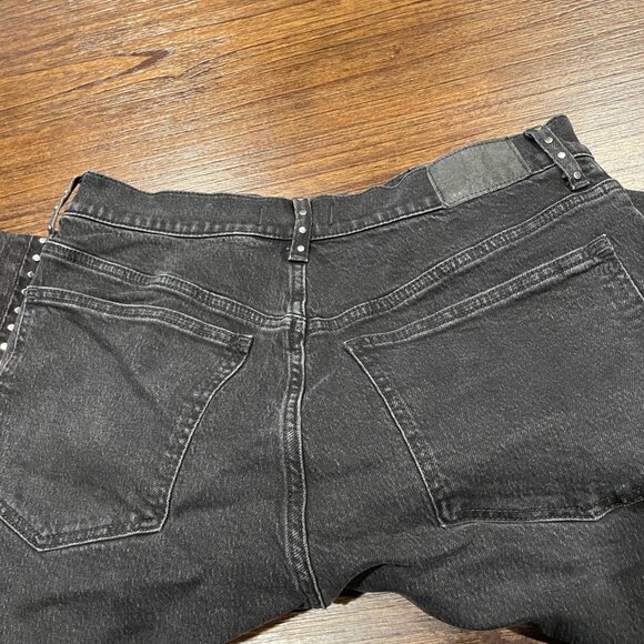 Madewell Sz 30 Curvy '90s Straight Jean High Rise Black Studded NM273 - Picture 3 of 8